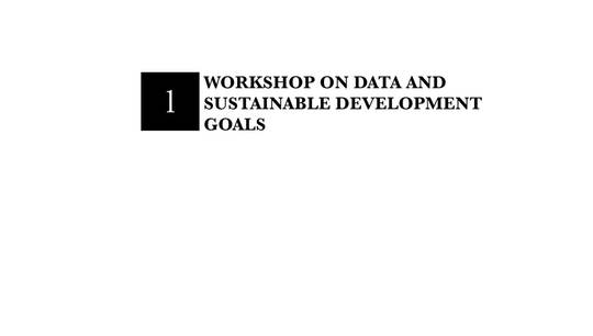 Workshop on Data and Sustainable Development Goals