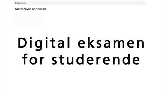 Digital Eksamen aflevering for studerende